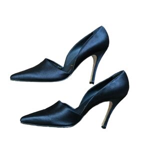 England Satin Heels Leather Bottem